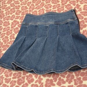 Katie J NYC Denim pleated Mini Skirt